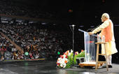 Modi woos diaspora at giant New York rally