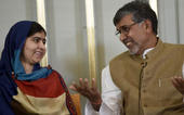 Malala, Satyarthi receive Nobel peace prize...