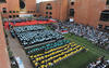 Students attend a graduation ceremony at the Indian Institute of Management-Ahmedabad