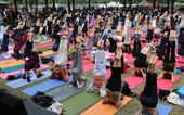 Hundreds attended yoga session at Southbank to celebrate World Yoga Day...