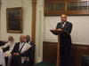 Sushil Rapatwar reading PM David Cameron message at     Parliament