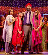 Natasha Jayetileke (Mrs Bhamra), Natalie Dew (Jess), Tony Jayawardena (Mr Bhamra) & Preeya Kalidas (Pinky) in Bend It Like Beckham The Musical. Pho...
