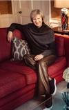 Theresa May in leather trousers