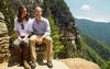 You'd never guess the couple had just hiked up the hill for six hours