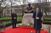 Mr Y K Sinha, the Indian High Commissioner to the UK, delivering his speech on Martyrs' Day at Tavistock Square, London, as Mr CB Patel, the Chairm...