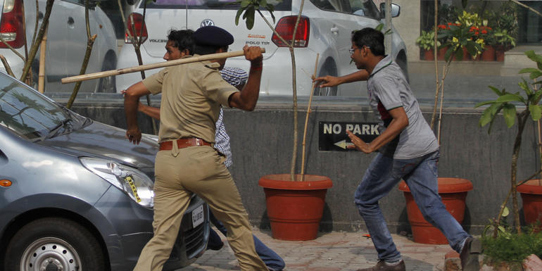 Police attack