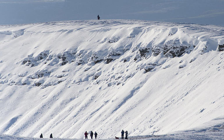 snowy  covering at Brecon Beacons National Park  Wales on Sunday