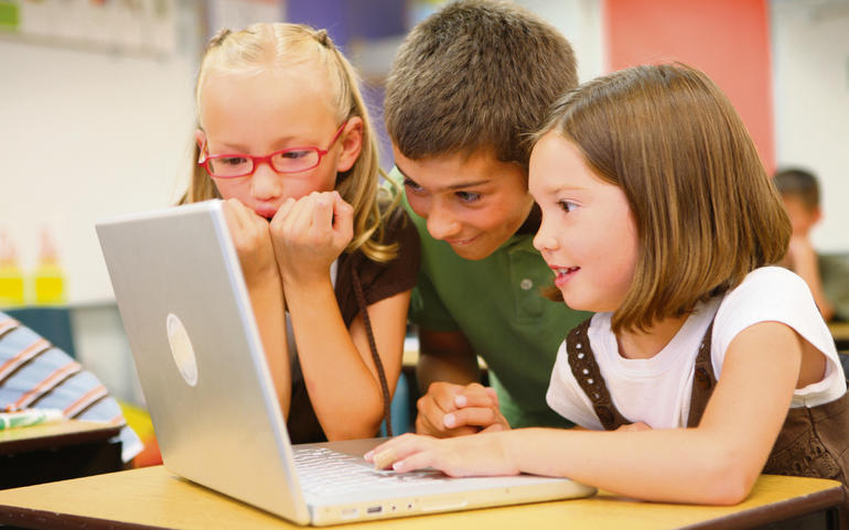 kids on computer game