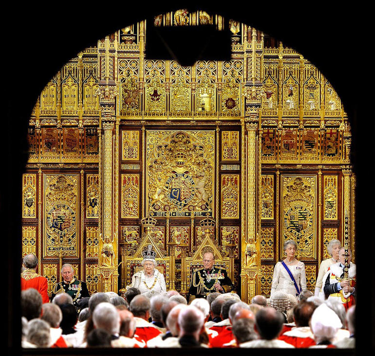 Queen's Speech- House of Lords, the Queen,