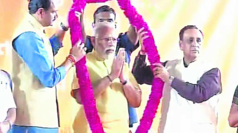 Modi at Ahd Airport