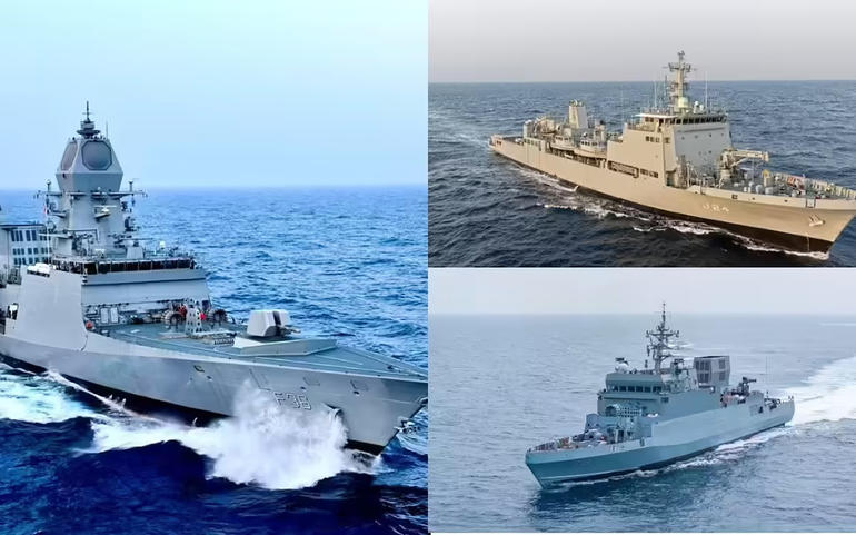વડાપ્રધાન દ્વારા નેવીનાં  3 જહ