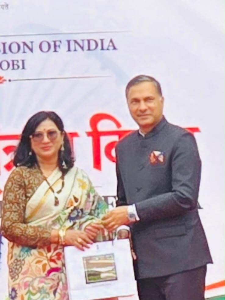 Aradhna Trivedi honoured -- High Commissioner Dr Adarsh Swaika