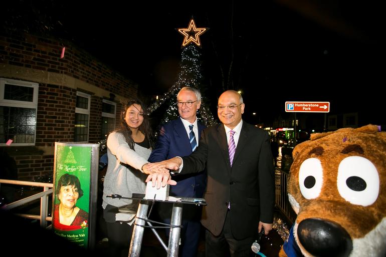 Christmas Tree December 2015 - Anjali Vaz, Claudio Ranieri and Keith Vaz MP