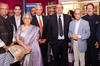 L to R - Dr MN Nandakumara MBE, Mr Girish Sanger, Smt. Sudha Murty, H.E. Kumaran Periaswamy, Sri Subhanu Saxena, Sri Narayana Murty, Sri Viond Thakrar