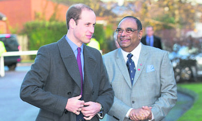 Paul Sabapathy with the Duke Of Cambridge in 2014