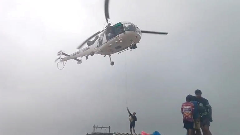 rain gandevi helicopter rescue