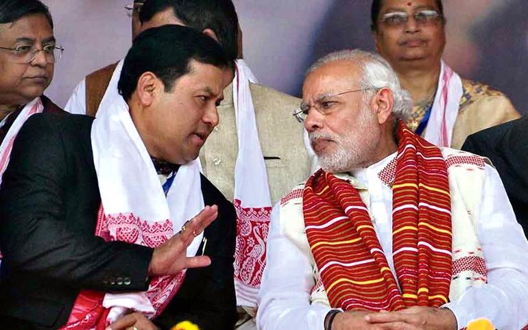 Sarbananda Sonowal with Modi