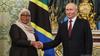 Tanzania's President Samia Suluhu Hassan with  Russian President Vladimir Putin