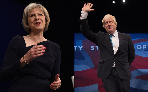 Theresa May and Boris Johnson