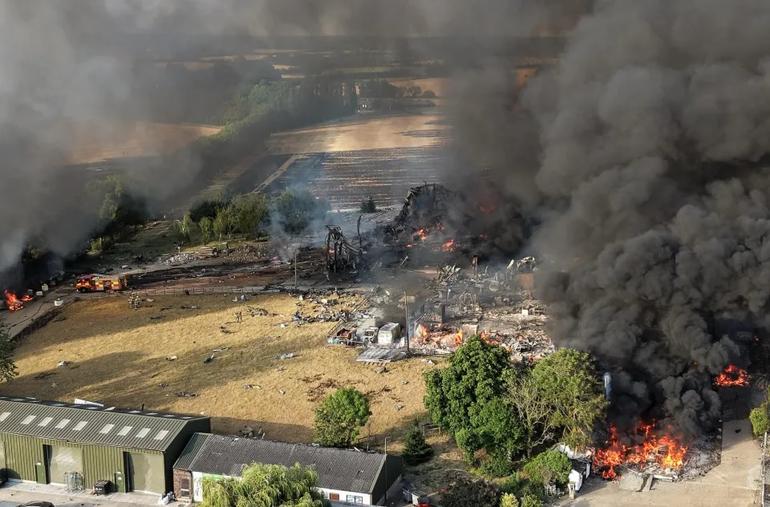 UK-- Essex inferno after massive explosion