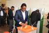 Zambia's President Hakainde Hichilema casts his vote